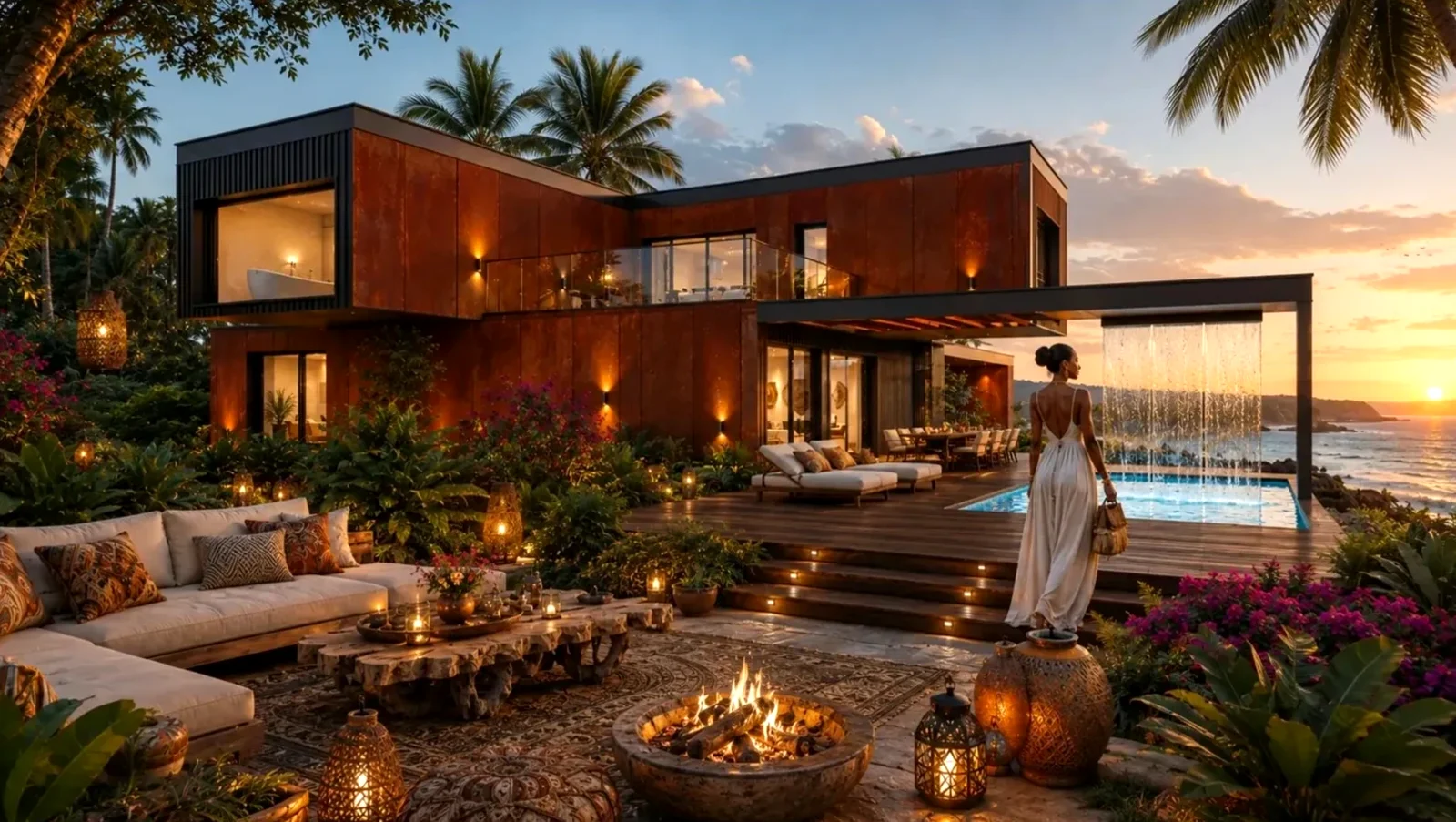 Villa Luxia 600 S au crépuscule