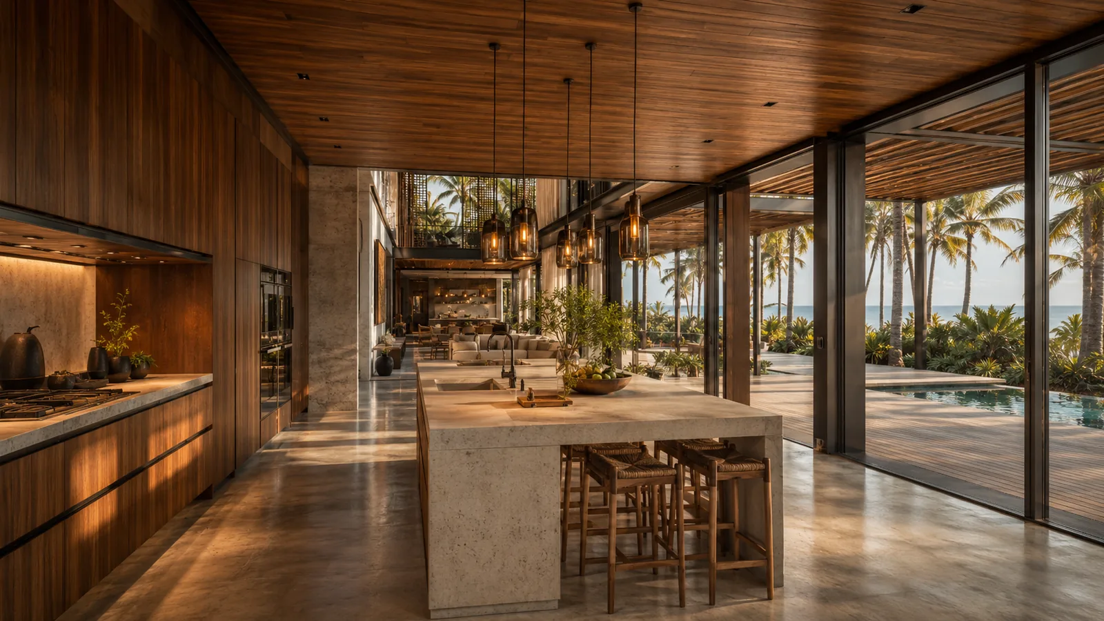 Cuisine ouverte contemporaine