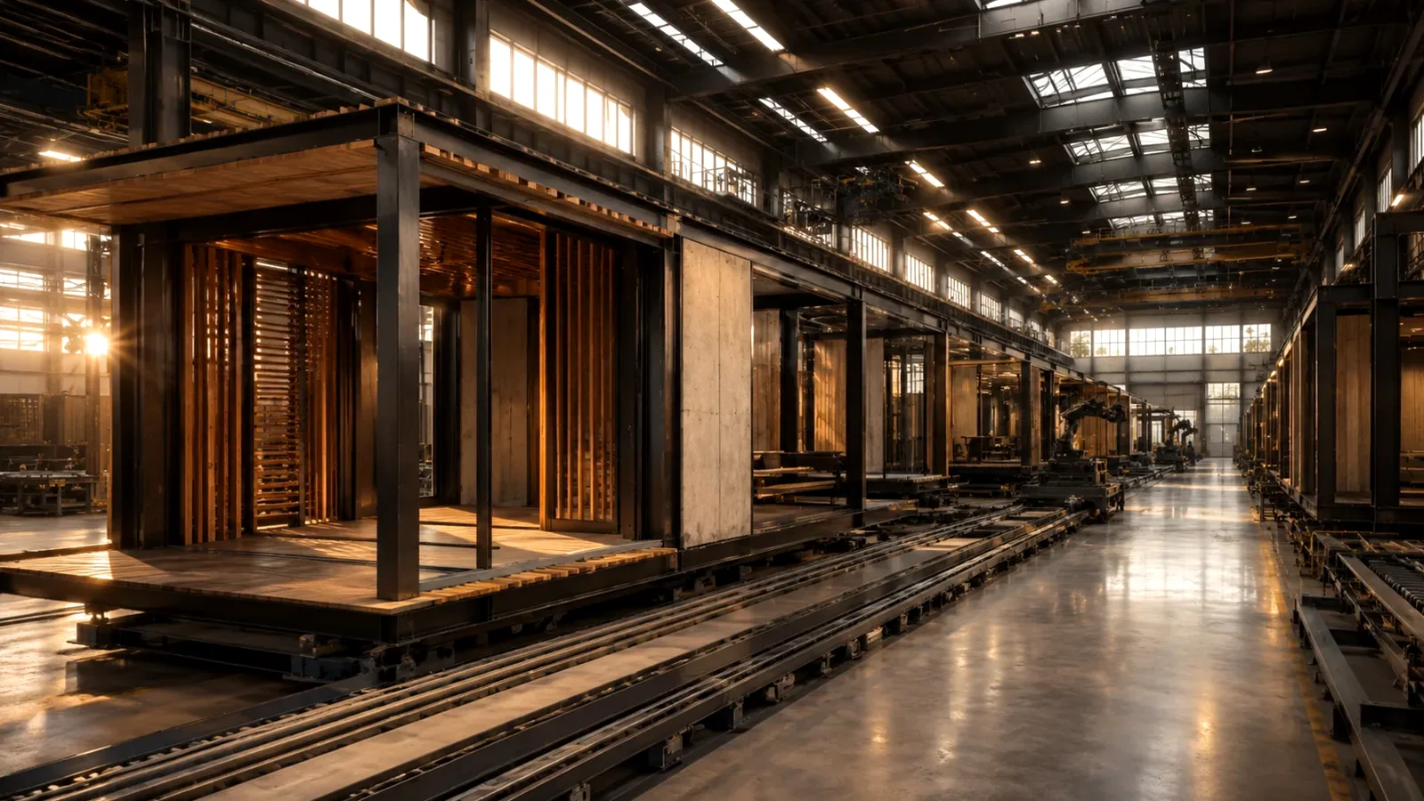 Atelier de préfabrication de modules de construction