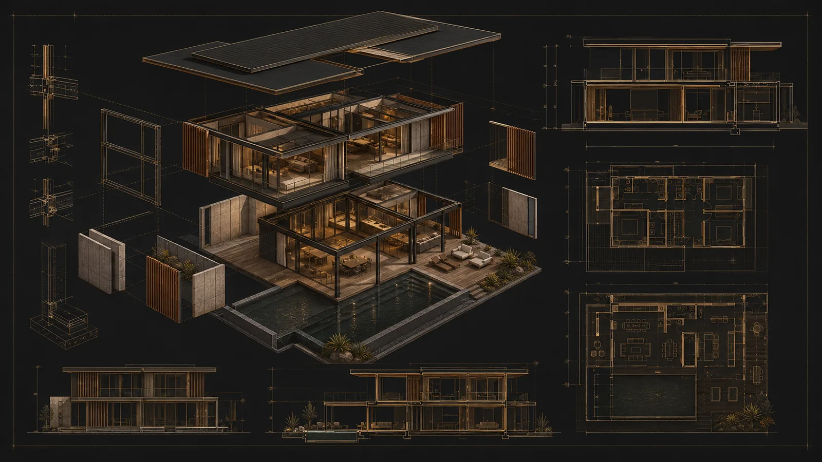 Étude technique — axonométrie et plans SteelNest