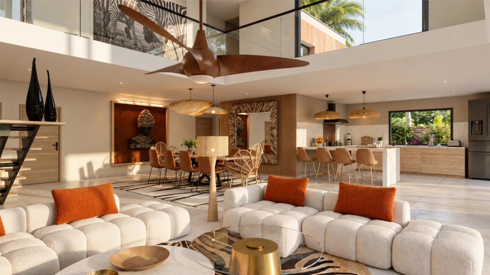 Villa SteelNest modulaire métallique à l'heure dorée, chantier maîtrisé à Dakar